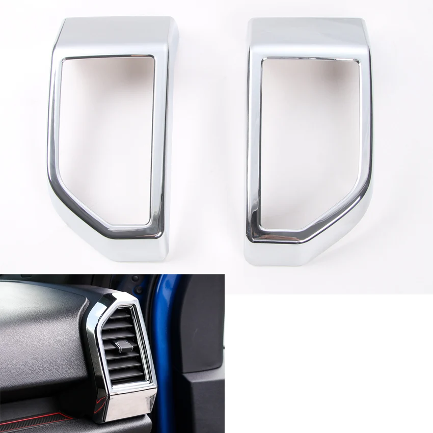 

YAQUICKA 2Pcs/set Car Front Dashboard Left and Right Air Vent Frame Trim Styling Sticker Fit For Ford F150 2015 2016 2017