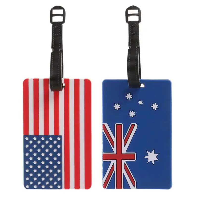 

Fashion Travel Suitcase Luggage Tags ID Address Holder Identifier Label Tag Flag Shape