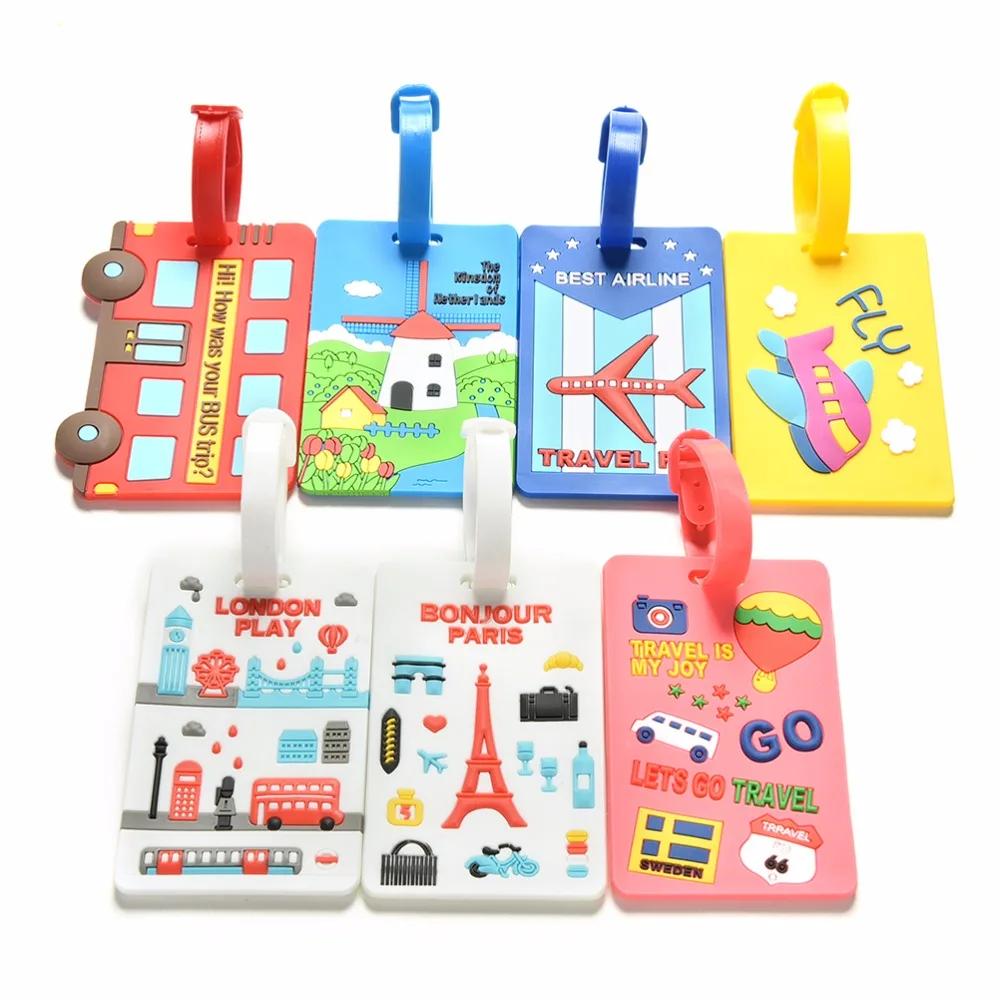

1PC Luggage Tag Label Name ID Address Candy Color Identification Tags Luggage Tags Suitcase Baggage Accessories