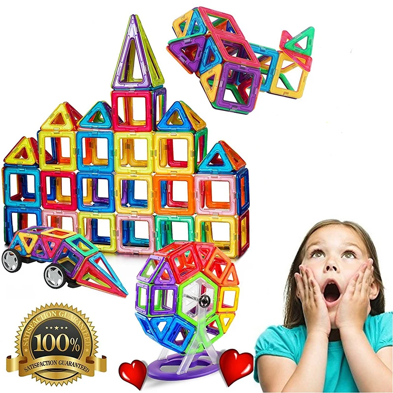 

Magnetic Building Blocks All of Which Are Actual Strong Magnetic Tiles Educational Stacking Blocks Boys Girls Toys for Children