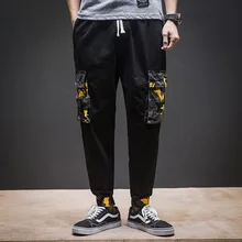 Уличная Мужская брюки карго камуфляжные Лоскутные мужские брюки хип-хоп брюки с несколькими карманами Harajuku беговые штаны