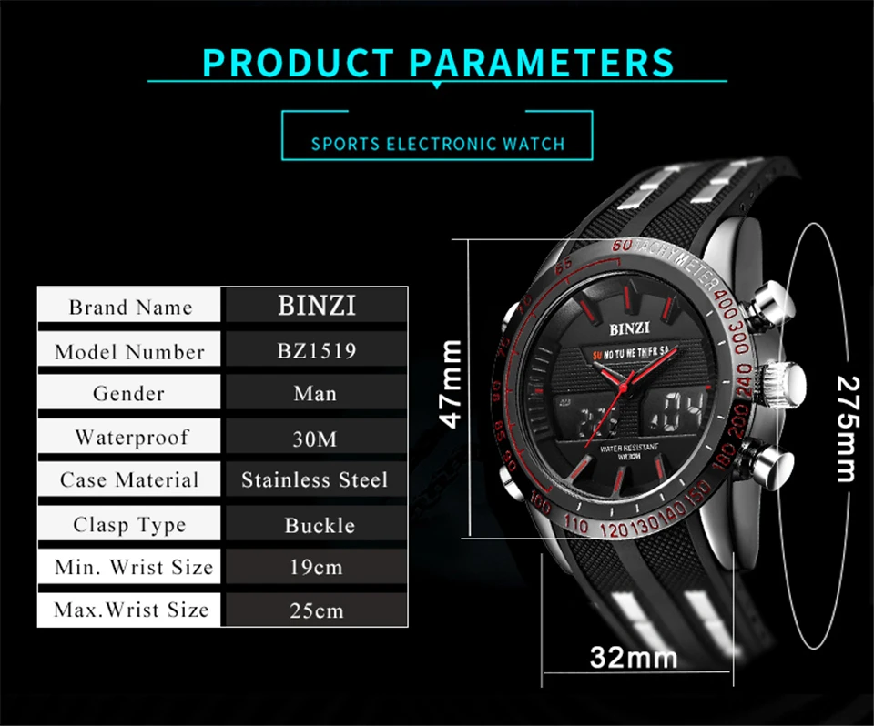 Men Sports Watch 2018 Relogio Masculino Electronic Military Luxury LED Male Clock Brand Dual Display Wrist Watches For Men XFCS (3)