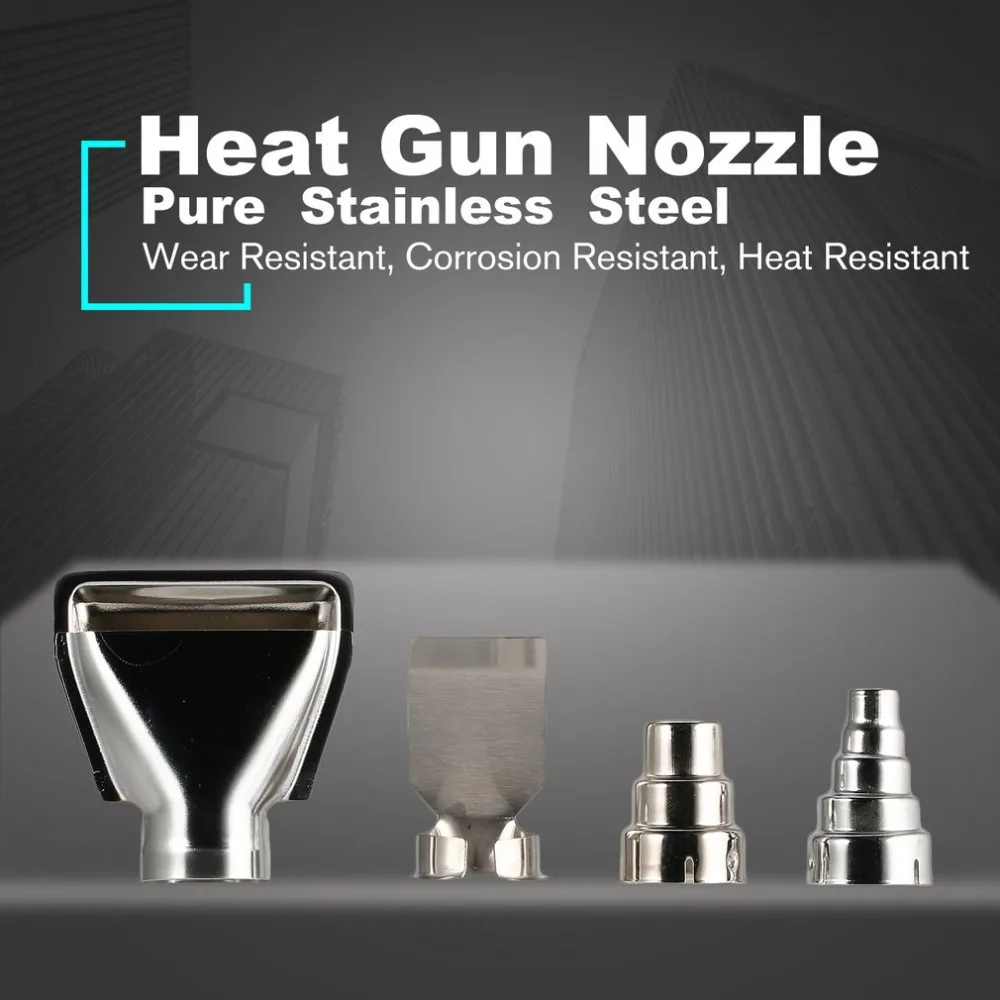 

4x Heat Hot Air Gun Nozzles Kit Shrink Paint Stripper Rework DIY Tool Universal Triangle Round Nozzle Mouth
