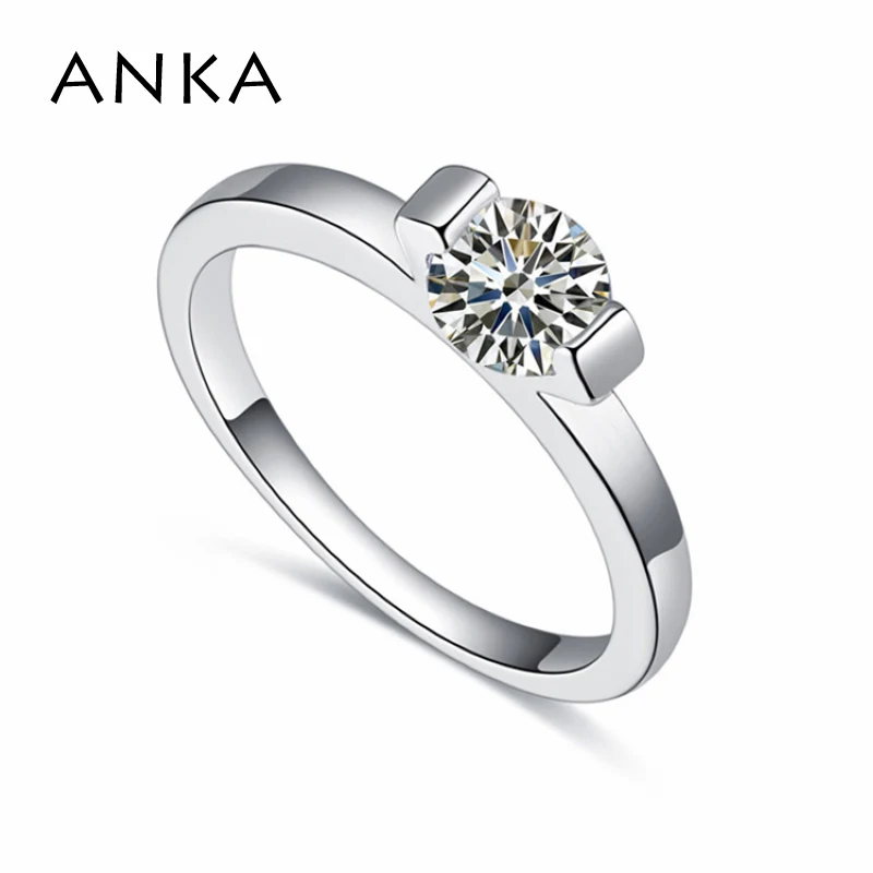 ANKA Classic Uplifted 4 Prong Single Zirconia Wedding Ring For Women Wholesale Price Rhodium ...