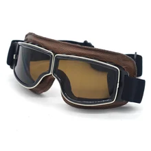 Evomosa gafas retro para motocicleta gafas crucero Vintage gafas de cuero Cafe Racer medio casco gafas de Harley 2018