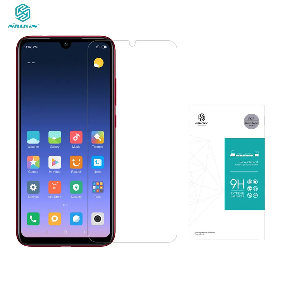 Для Xiaomi Redmi Note 7 закаленное стекло 7S стеклянная Защитная пленка для экрана Nillkin H