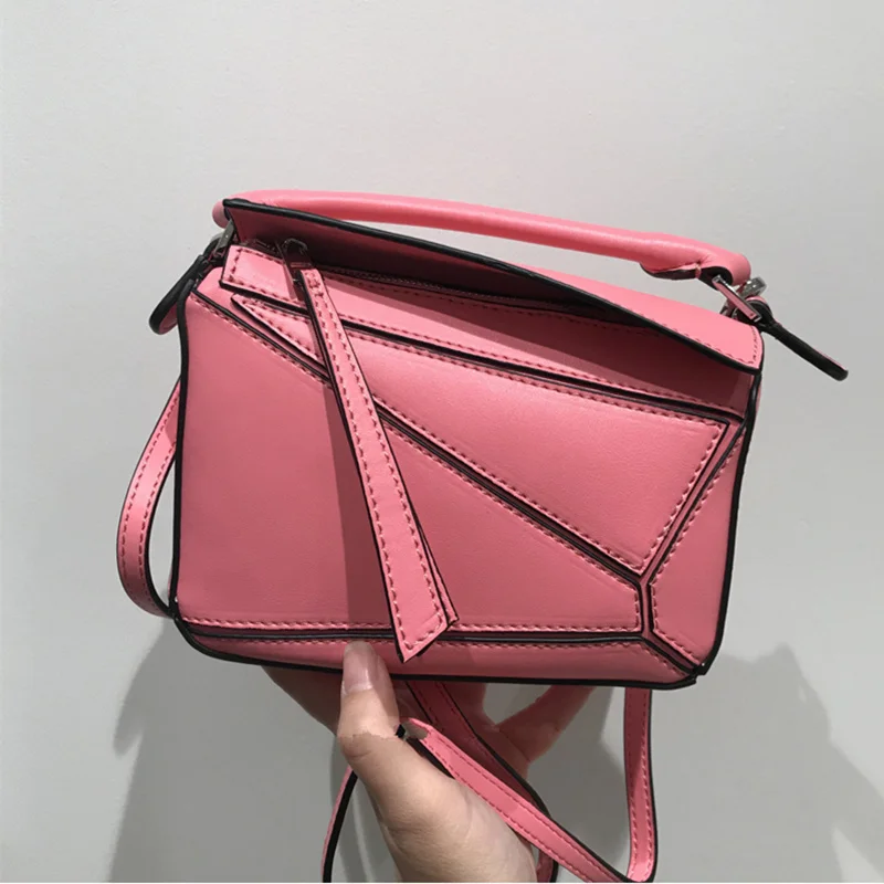 

Mini Geometry Pack 2019 New Leather Diagonal Small Square Bag Summer Women's Shoulder Bag Customized Woman Handbag