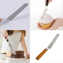1x Новая полезная деревянная ручка Лезвие Из Нержавеющей Стали Угловой Торт Глазурь шпатель