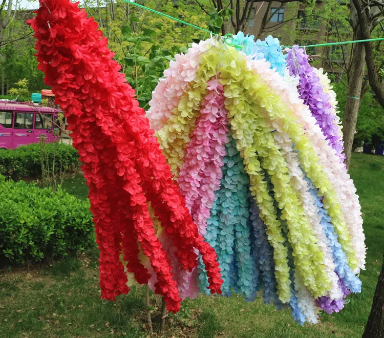 10pcs 1M 2M Silk wisteria cattley artificial flower simulation vine DIY wedding decoration for home party garden decoration 10pcs 1M 2M Silk wisteria cattley artificial flower simulation vine DIY wedding decoration for home party garden decoration
