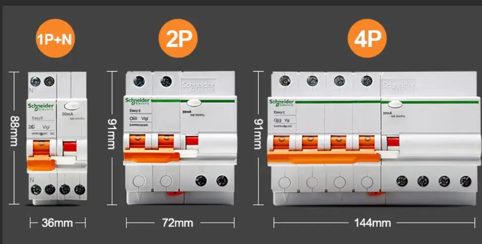 Schneider Circuit автоматический воздушный выключатель EASY9 C20 1P + N C40 2P 3P C25 4P 6A 10A 16A 20A 25A 32A 40A