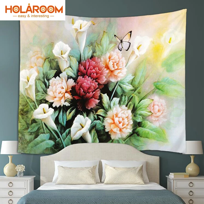 

Flower series Tapestry Rose Lavender Printed Decorative Mandala Wall hanging Tapestries Carpet blanket beach towel table cloth