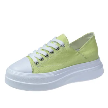 

Women's canvas platform sneakers spring new wild thin lazy running shoes Outdoor Walking Sneakers zapatos de mujer M1-95