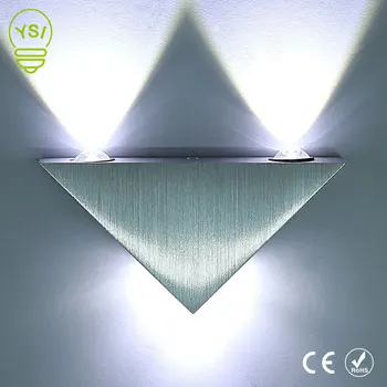 

YSI Modern Triangle Wall Light Aluminum 3W Led Wall Lamp 85-265V Creative Industrial Light For Bedroom Home Lighting Wall Sconce