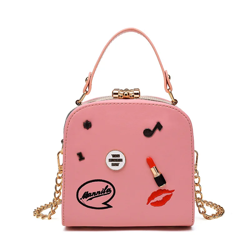 

Girl Small Camera Women Bag New Fashion Chain Personality Embroidery Letter Lipstick Pattern Handbag Crossbody Shoulder Luxury