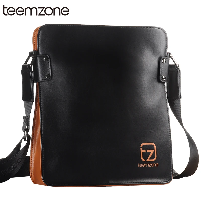 European and American Minimalist Style teemzone Men Genuine Leather Messenger Shoulder Bag ...