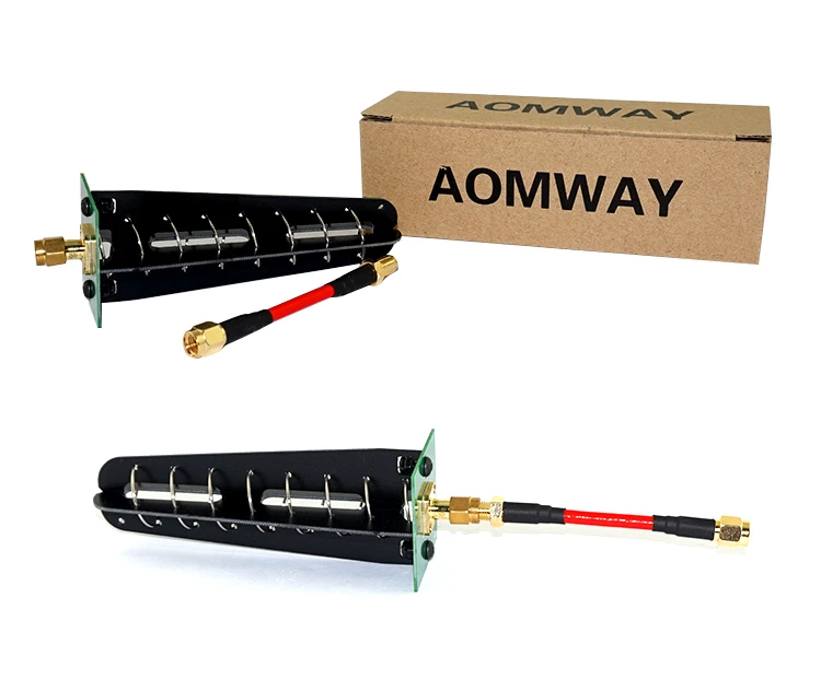 

1PCS Aomway 11dbi 7 Turn 5.8GHz Helical Antenna RHCP MA RP SMA Receiving Antenna Right polarized FPV AV Receiver Antenna
