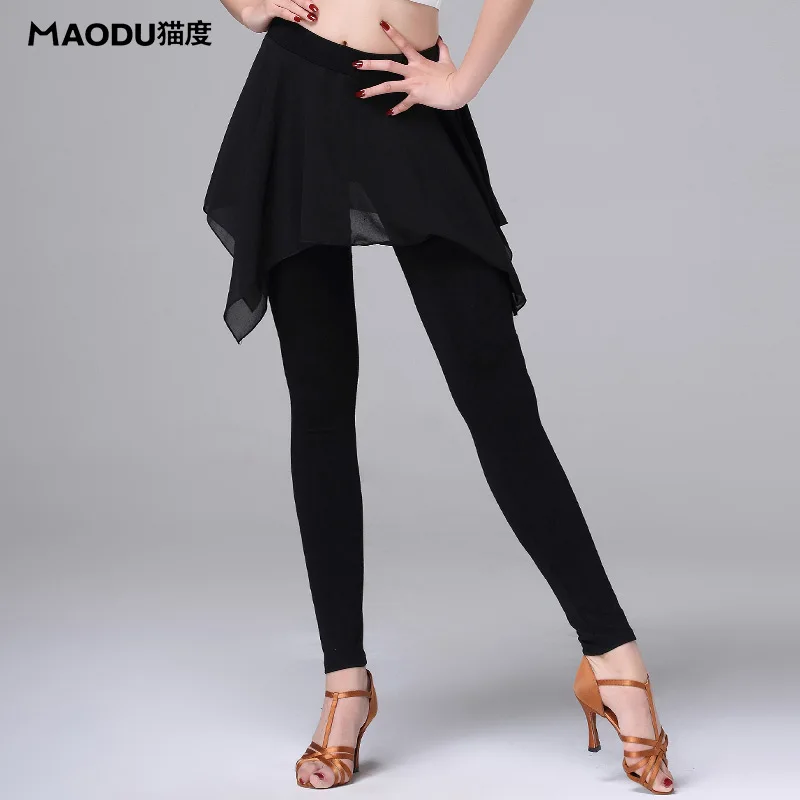 

Modal training dress performance wear Irregular Latin dance trousers for women/female, Ballroom costume practice pants MD8303