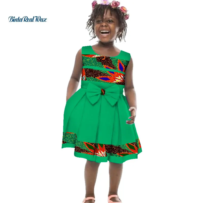 Милый комплект для девочек с галстуком-бабочкой; платья трапециевидной формы в африканском стиле фут Африканский принт платья "Анкара" для детей в африканском стиле Стиль Костюмы WYT261 - Цвет: 17