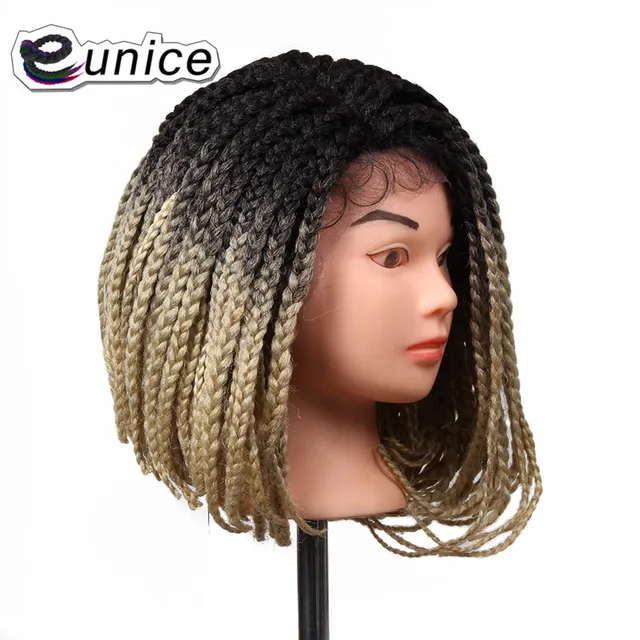 14 Inch 3x Box Braid Crochet Wig Synthetic Lace Front Bob 14 Inch 3x Box Braid Crochet Wig Synthetic Lace Front Bob Hairstyle Braided Wigs