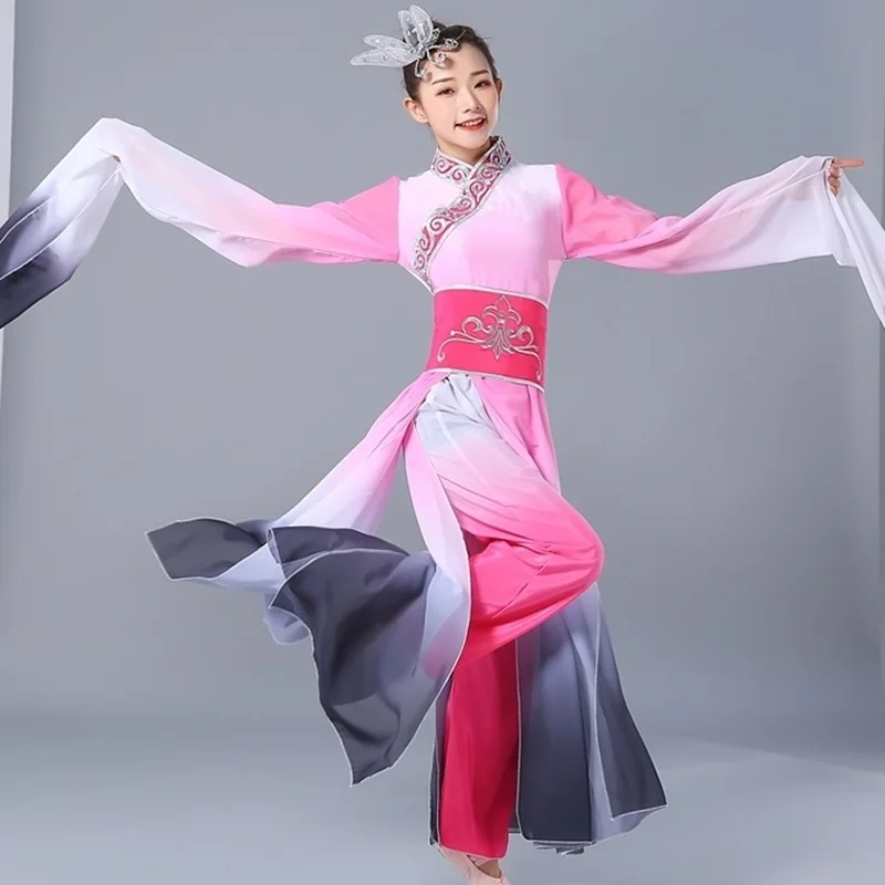 Китайский народный танец костюмы Классический вентилятор сценическая одежда национальный танец одежда древний национальный танец китая костюм DD1950