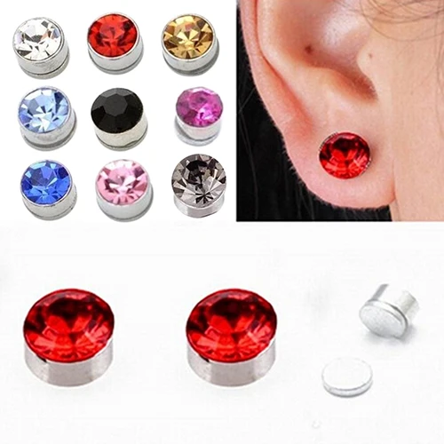 

Men Women Round Health Pierced Ear Studs Strong Magnetic Iron Eardrops Earrings
