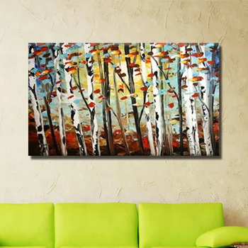 

100% Handmade Abstract trees oil Painting Wall art Pictures home Decoration Oil Painting for living room bed room on Canvans