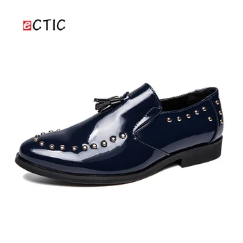 

ECTIC Big Size 38~46 Classic Elegant Italian Men Penny Loafer Formal Dress Shoes Wedding Calcado Masculino Handsome