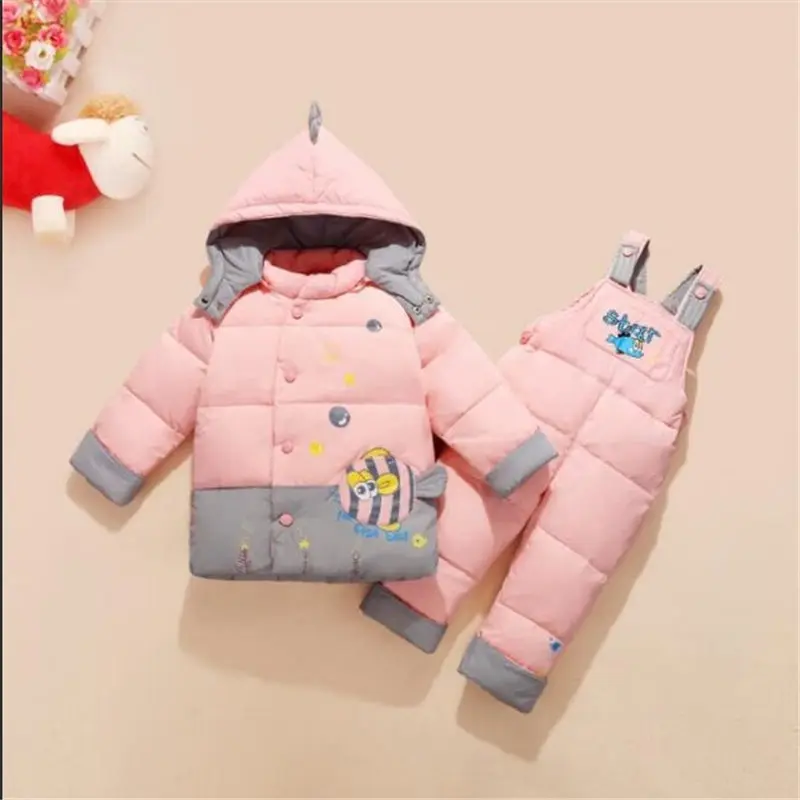 

2T 3T 4T 2018 Winter Children Baby Kids Duck Down Two-piece warm jacket Boy Clothing Parka Hoodies Outerwear Girls Coat Jacket