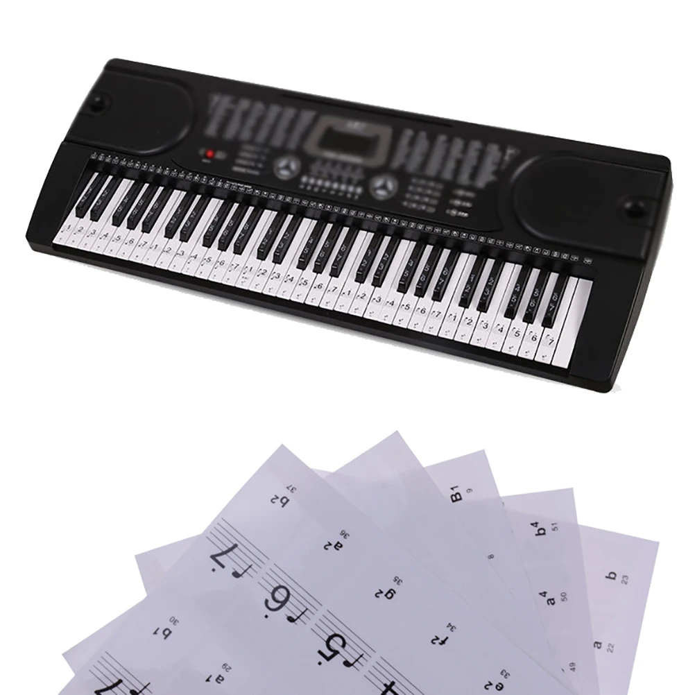 Piano Keyboard 54/61 Keys Electronic Keyboard 88Keys Stickers Music Decal Label for Biginners learning