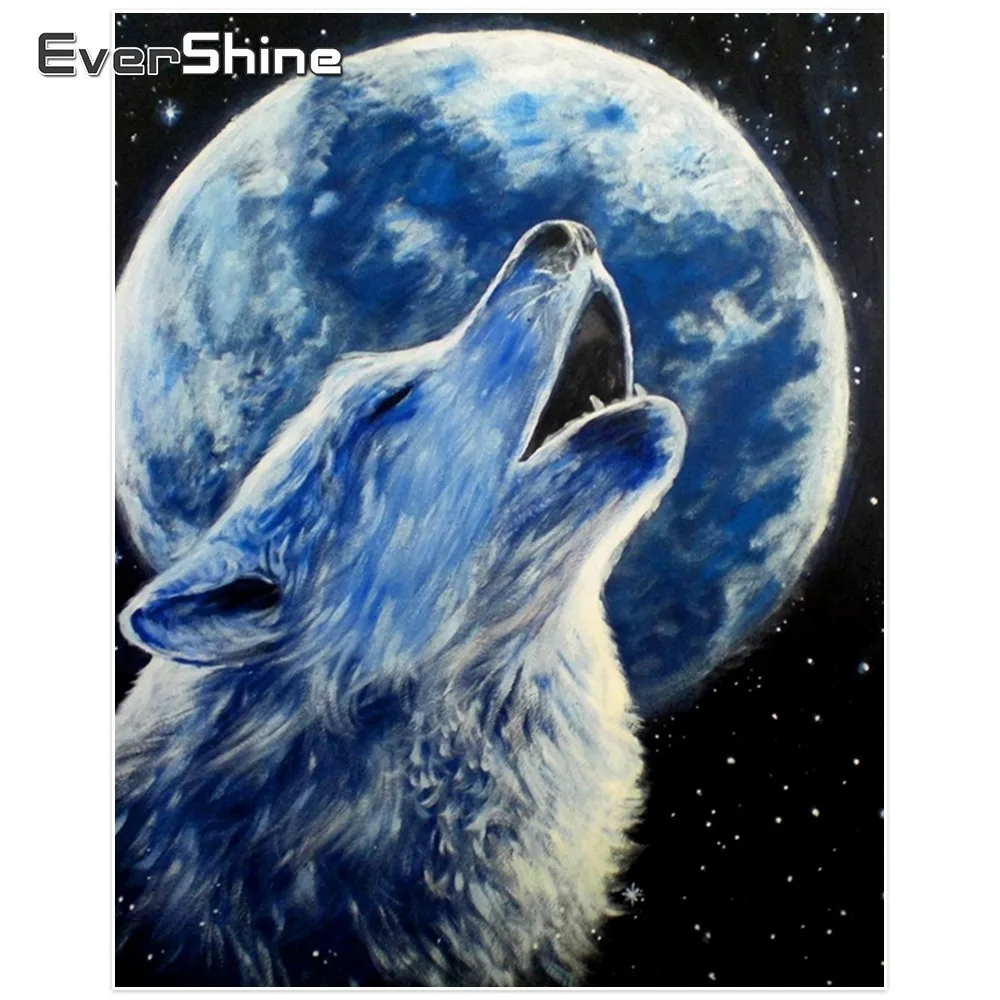 

EverShine Diamond Mosaic Wolf Diamond Embroidery Cross Stitch Animals Diamond Painting Full Square Rhinestones Pattern Beadwork