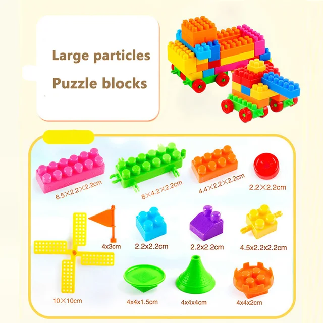 160Pcs/bag Plastic Children Building Blocks Bricks DIY Assembled Toys Educational Toy For Kids Baby Gifts 5