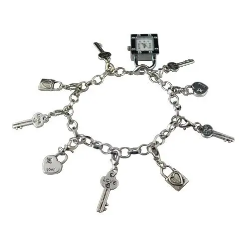 White Lock watch bracelet lock key charm braceletin Chain & Link