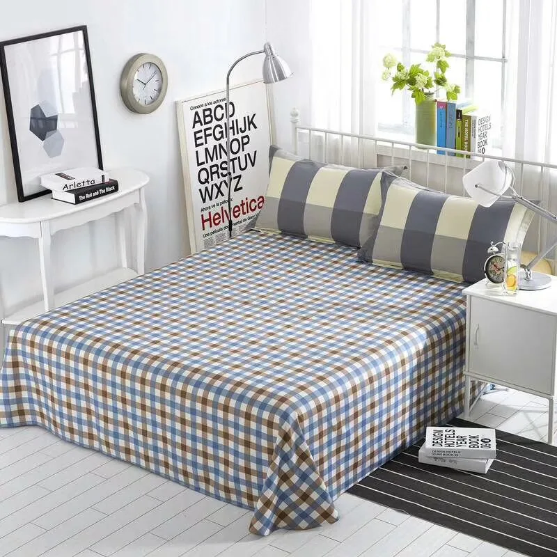 

Home Textile Cotton Bed Sheet Double Bedspread 3pcs Bedsheet Pillow Shams Lattice Flat Sheet Covers Bed Sheet Set for Home Decor