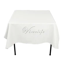 Крученая полиэфирная белая скатерть 9" x 90" квадратный тяжелый вес верх: полиэстер качество Свадебная вечеринка Рождество Банкетный стол