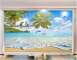 WDBH заказ росписи 3d фото обои Средиземноморский природа Коко Dolphin Bay home decor 3d настенные фрески обои для гостиной