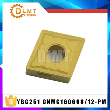 

10pcs/lot CNMG160608 CNMG160612 PM YBC251 lathe cutting tools coated cemented carbide turning inserts steel finishing