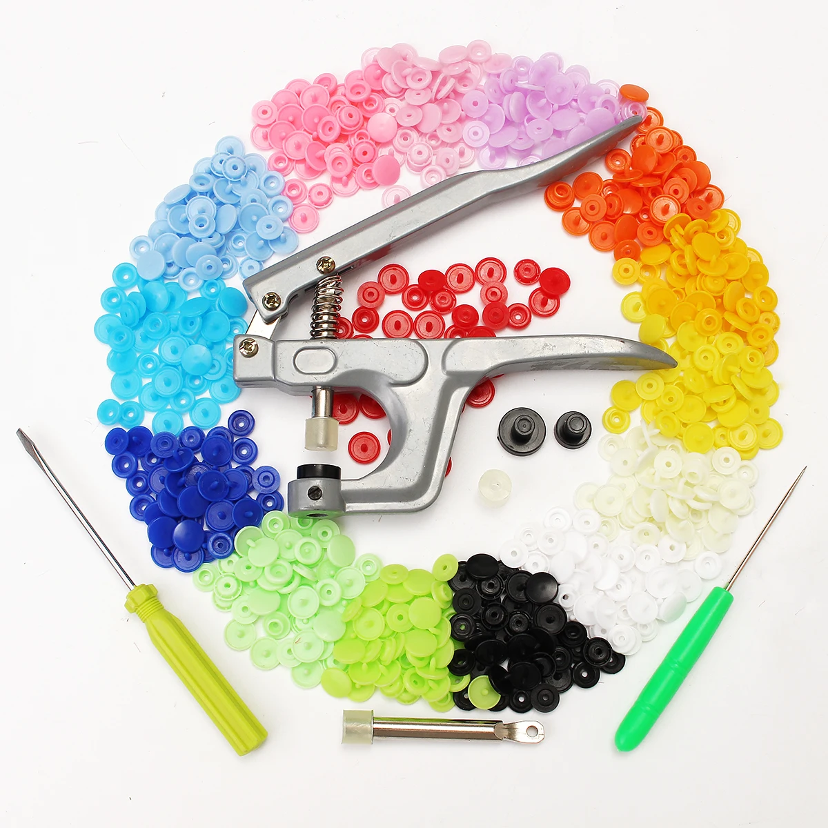 

Clothes Button Fastener Snap Plier with 150Set Colorful T5 Snap Plastic Buttons Set Crafts Sewing Hand Made Accessories