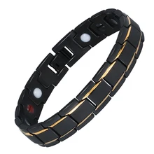 Прямая поставка, черные мужские магнитные браслеты для здоровья и браслеты 316L из нержавеющей стали, энергетический германий, очаровательный браслет, ювелирное изделие 10087