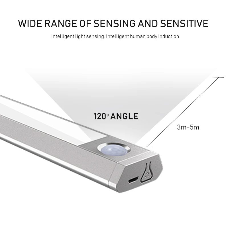 Свет датчик движения светодиодная умная лампа под шкаф свет три цвета Температура три светильник с режимами для шкафа Шкаф Кухня