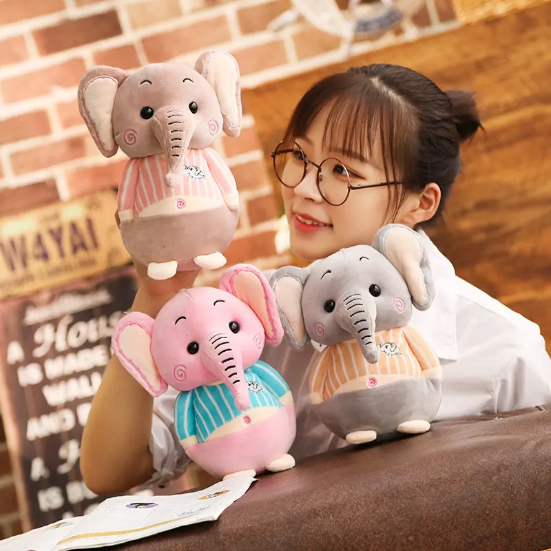 

25CM Cute Baby Comfort Elephant Plush Toy Cartoon Elephant Suction Cup Hanging Girls Birthday Gift Wedding Throwing Gifts