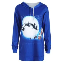 Christmas Pullover Women Clothing Causal Autumn Fashion Winter Hoody Print Long Sleeve Plus Size Women Hoodies