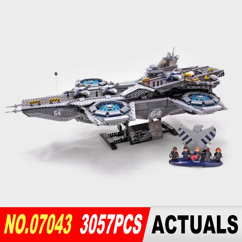 LEPIN 07043 3057pcs Super Heroes The SHIELD Helicarrier Model Building Kits Blocks Bricks Boy Toys Compatible 76042