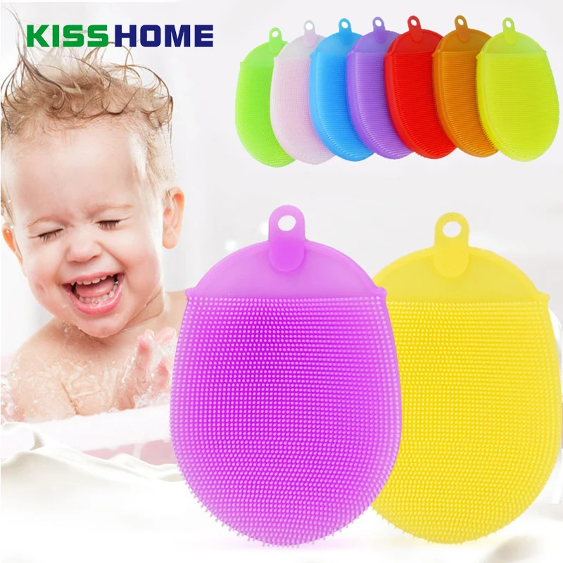

8 Colors Dish Washing Sponge Scrubber Kitchen Cleaning Gloves Brush Baby Chirldren Multi-function Comfortable Bath Shower Brush