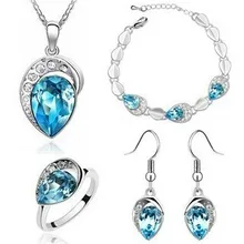 JS S087 набор бижутерии из горного хрусталя Высокое качество; для свадьбы комплект Никель ювелирный набор для Для женщин