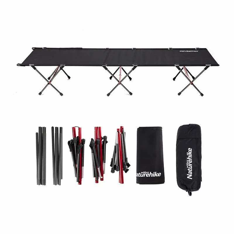  Naturehike 2019 New Folding Camping Mat Bed Cot Outdoor Portable Fold Bed Aluminium Alloy Bracket H