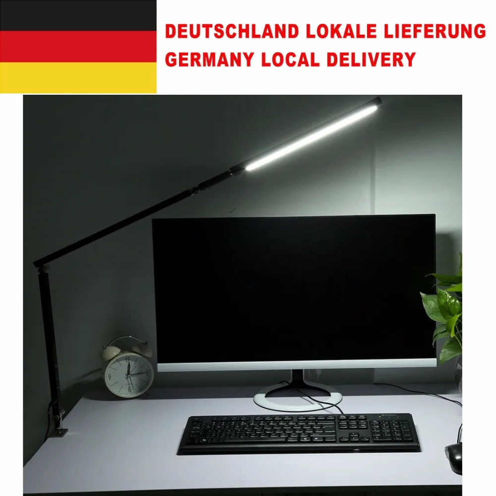 

Home Office Table Lamp Metal Long Arm Folding Desk Lamp Light Flexible LED Clip-on Desk Lamp (EU Plug) lampara led escritorio