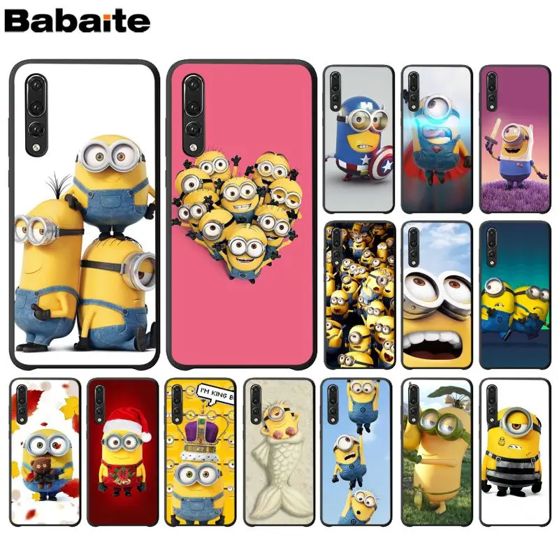 

Babaite Yellow Minions Black Soft Shell Phone Cover for Huawei P10 Plus Lite P20 Pro Mate20 Pro Mate10 Lite P30 Pro cover