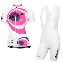 Для женщин Горячие JIASHUO розовый RACING Team велосипед Pro велосипедные комплектов/Джерси+ нагрудник шорты дышащий гель площадку Ropa CICLISMO Майо