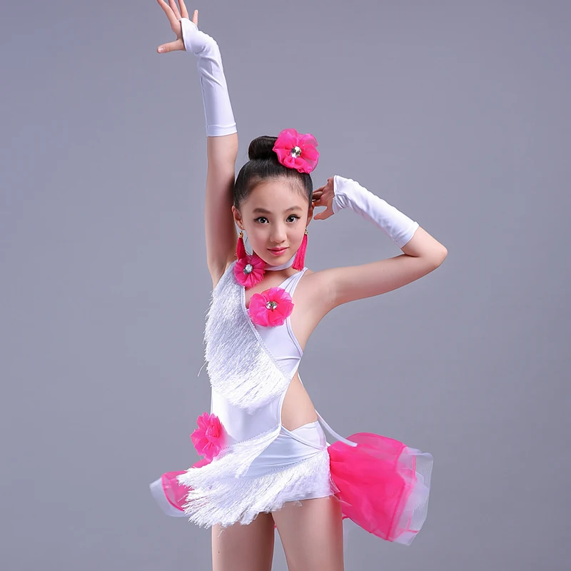 Детское платье для латиноамериканских танцев с кисточками|latin dance dress|latin fringe