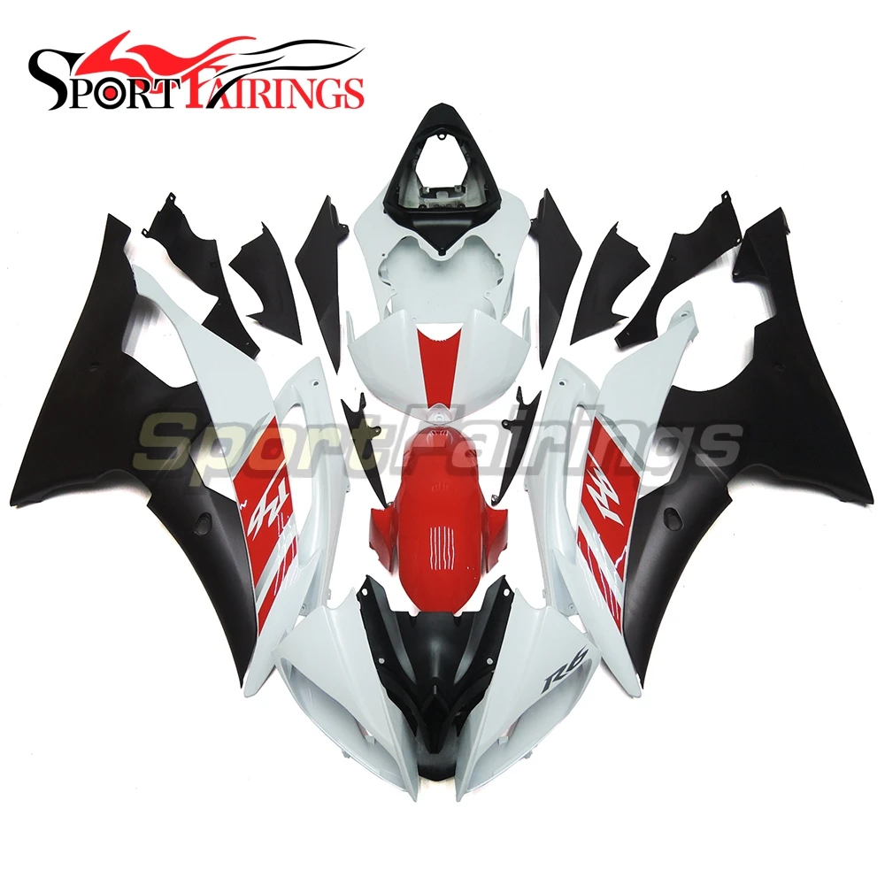 Plastic White Red Bodywork Fairing Fit for Yamaha 2009 2010 2011 YZF R1 Injection Mold ABS New Aftermarket Bodyframe Kit Set 09 10 11